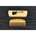 Comb of natural wood "Guitar" in a mini holder for beard and hair