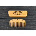 Comb of natural wood "Knuckles" in a mini holder for beard and hair