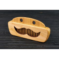 Comb of natural wood "Mustache" in a mini holder for beard and hair