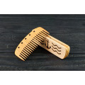 Comb of natural wood "Nautical" in a mini holder for beard and hair