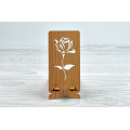 Stand for phone "rose flower " from a natural wood