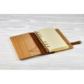 Notebook made of genuine leather and wood "Work Hard Dream Big" on magnetic clasp