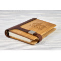 Notebook made of genuine leather and wood "Love is never wrong" on magnetic clasp