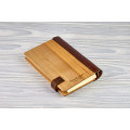 Notebook made of genuine leather and wood "Love is never wrong" on magnetic clasp