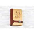 Notebook made of genuine leather and wood "Shine like a star" on magnetic clasp