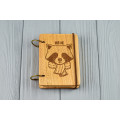 Pocket notebook made of wood A7 on rings "Raccoon"