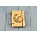 Pocket notebook made of wood A7 on rings "Unicorn"