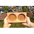 Gingerbread board Pattern No. 21 For two gingerbread Flowers wooden size 20*10*2 cm