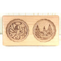 Gingerbread board Pattern No. 23 For two gingerbread Angel + House in the forest wooden size 20*10*2 cm