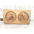 Gingerbread board Pattern No. 25 For two gingerbread Santa Claus + Stars in the sky over the village wooden size 20 * 10 * 2 cm