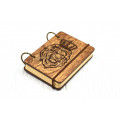 Pocket notebook A7 "Lion" Dark of plywood on the rings, 60 sheets