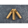Wooden folding comb "Viking`s Ax" for a beard and hair