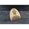Wooden beard comb "Hamsa"