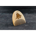 Wooden beard comb "Ship"