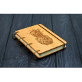 Купить Notepad A6  "A pineapple" made of natural wood on rings. Notebook. Album for drawing. A diary. Sketchbook  по лучшей цене