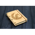 Купить Notepad A6  "Unicorn" made of natural wood on rings. Notebook. Album for drawing. A diary. Sketchbook  по лучшей цене
