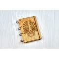 Купить Notepad A6  "SKULL" made of natural wood on rings. Notebook. Album for drawing. A diary. Sketchbook  по лучшей цене