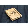 Купить Notepad A6  "Love slotted" made of natural wood on rings. Notebook. Album for drawing. A diary. Sketchbook  по лучшей цене