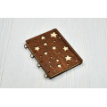 Notebook A5 "Stars " Dark of plywood on the rings, 60 sheets