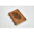 Notebook A5 " Pen style mehendi" Dark of plywood on the rings, 60 sheets
