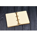 Notebook A6 "I love you2 from plywood Light on rings, 60 sheets