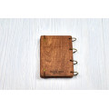 Notebook A6 "Bicycle antique" from plywood Dark on rings, 60 sheets