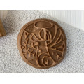 Gingerbread board Angel with a wooden pipe, size 14 * 13 * 2 cm. Mold for molding gingerbread